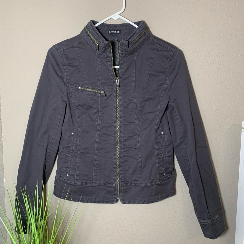 Express gray zip up jacket. Size XS.